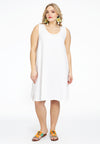 Tunic A-line sleeveless LINEN - white 