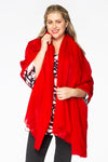 Shawl crispy wool red - red