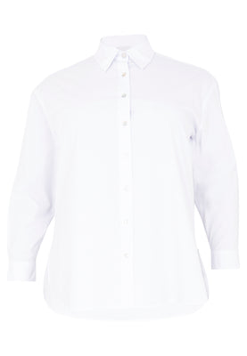 Blouse buttoned POPLIN STRETCH - white  - #4