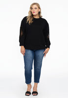 Sweatshirt lace sleeves - black  - #2