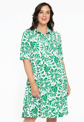 Blouse-dress ruffled MYKONOS - green  - #1