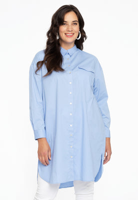 Blouse-dress POPLIN STRETCH - light blue - #1