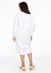Dress blouse long buttoned POPLIN STRETCH - white - #3