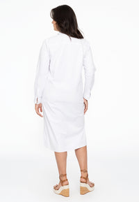 Dress blouse long buttoned POPLIN STRETCH - white - #3