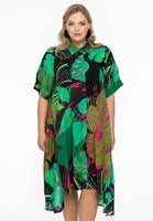 Dress A-line SPLITLEAVE - green - #1