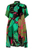 Dress A-line SPLITLEAVE - green - #3