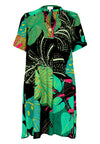 Dress grandad collar SPLITLEAVE - green - #3