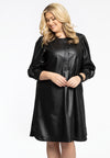 Dress Puff Sleeve FAUX - black