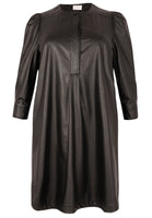 Dress Puff Sleeve FAUX - black - #4