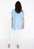 Blouse sleeveless LINEN - light blue - #3