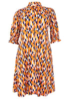 Dress buttoned HARLEQUIN - orange  - #4