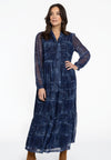 Dress ruffled DENIM MOUSSE - blue