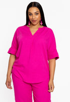 Tunic pleat LINEN MIX - pink - #1