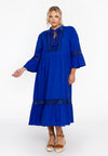 Dress lace LINEN MIX - indigo