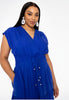 Dress long LINEN MIX - indigo