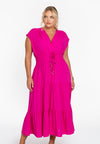 Dress long LINEN MIX - pink