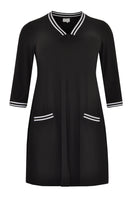 Dress DOLCE stripe rib binding - black  - #4