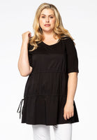 Top drawstrings COTTON STRETCH - black  - #1