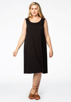 Dress A-line COTTON STRETCH - black  - #2