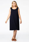 Dress A-line COTTON STRETCH - blue