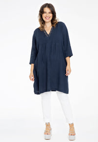 Tunic pintucks LINEN - blue - #2