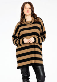 Pullover turtle neck STRIPE - black - #1
