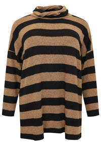 Pullover turtle neck STRIPE - black - #4