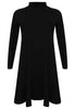 Dress with turtle neck COTTON - black  - #4