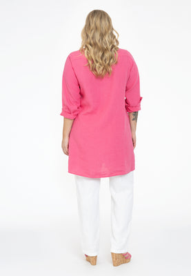 Blouse pockets LINEN - pink - #3