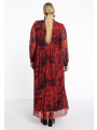 Dress ruffled ROSANNA - red 